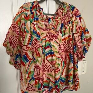 Entro Colorful Patterned Women's Top